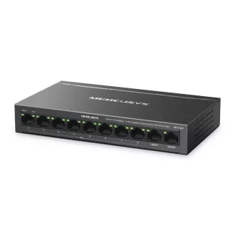 Comutator MERCUSYS MS110CP (8x100Mb/s, 2xGbE, 8xPoE+, 65W, fără ventilator)