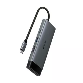 Hub USB-C TP-Link UH7021C 7 în 1 (3x USB 3.2 Gen 1, 1xUSB-C 3.2 Gen 1, 1xHDMI, 1xSD, 1xmicroSD, PD 100W)