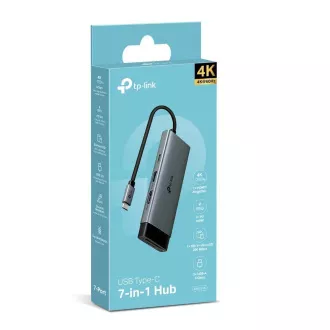 Hub USB-C TP-Link UH7021C 7 în 1 (3x USB 3.2 Gen 1, 1xUSB-C 3.2 Gen 1, 1xHDMI, 1xSD, 1xmicroSD, PD 100W)