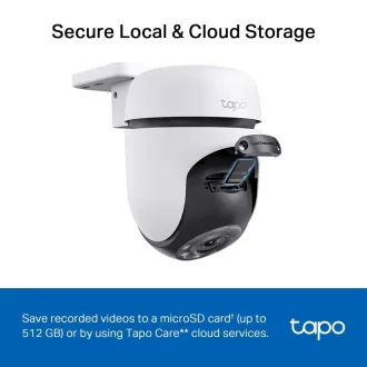 Cameră de exterior TP-Link Tapo C510W (pachet de 2), (3MP, PTZ, 2K 1296p, WiFi, IR 30m, card micro SD)