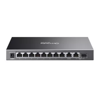 Switch TP-Link OMADA ES210GP (9xGbE, 1xGbE/SFP combo, 8xPoE+, 63W, fără ventilator)