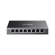 Comutator TP-Link OMADA ES208GP (8xGbE, 8xPoE+, 64W, fără ventilator)