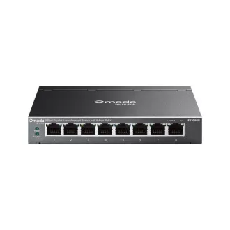 Comutator TP-Link OMADA ES208GP (8xGbE, 8xPoE+, 64W, fără ventilator)