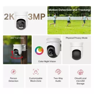 Cameră de exterior MERCUSYS MC510 (3MP, 2K, 1296p, IR 30m, WiFi, microSD)