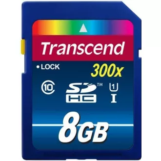 Card SDHC TRANSCEND 8GB Premium, clasa 10 UHS-I, 300X