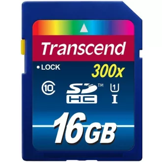 Card SDHC TRANSCEND 16GB Premium, Clasa 10 UHS-I, 300X (45MB/s)