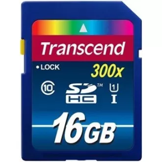 Card SDHC TRANSCEND 16GB Premium, Clasa 10 UHS-I, 300X (45MB/s)
