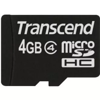 Card MicroSDHC TRANSCEND 4GB Clasa 4 + adaptor