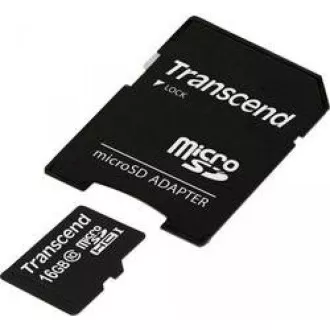 Card MicroSDHC TRANSCEND 16GB Clasa 10 + adaptor Card MicroSDHC TRANSCEND 16GB Clasa 10 + adaptor