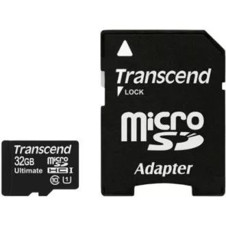 Cardul TRANSCEND MicroSDHC 32GB Adaptor clasa 10+