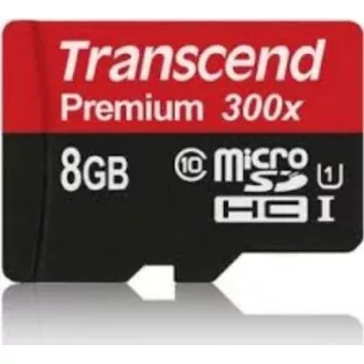 Card MicroSDHC TRANSCEND 8GB Premium, Clasa 10 UHS-I 300x, fără adaptor