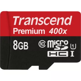 Card MicroSDHC TRANSCEND 8GB Premium, Clasa 10 UHS-I 300x, fără adaptor