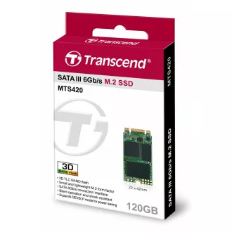 SSD industrial TRANSCEND MTS420 120 GB, M.2 2242, SATA III 6 Gb/s, TLC SSD industrial TRANSCEND MTS420 120 GB, M.2 2242, SATA III 6 Gb/s, TLC