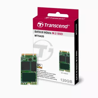 SSD industrial TRANSCEND MTS420 120 GB, M.2 2242, SATA III 6 Gb/s, TLC SSD industrial TRANSCEND MTS420 120 GB, M.2 2242, SATA III 6 Gb/s, TLC