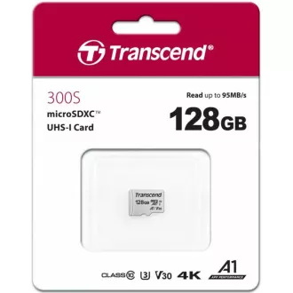 Card MicroSDXC TRANSCEND 128GB 300S, UHS-I U3 V30, fără adaptor