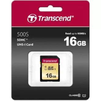 Card SDHC TRANSCEND 16GB 500S, UHS-I U1 (R: 95 / W: 60 MB / s)