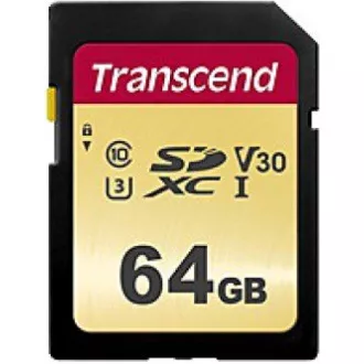 Card SDXC TRANSCEND 64GB 500S, UHS-I U3 V30 (R: 95 / W: 60 MB / s)