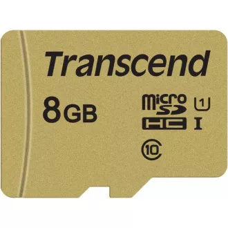 Card MicroSDHC TRANSCEND 8GB 500S, UHS-I U1 + adaptor Card MicroSDHC TRANSCEND 8GB 500S, UHS-I U1 + adaptor
