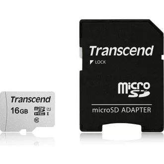 Card MicroSDHC TRANSCEND 16GB 300S, UHS-I U1 + adaptor