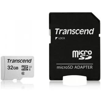 Card MicroSDHC TRANSCEND 32GB 300S, UHS-I U1 + adaptor