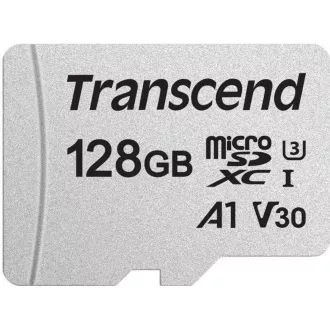 Card MicroSDXC TRANSCEND 128GB 300S, UHS-I U3 V30 + adaptor