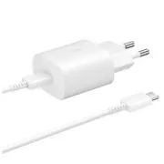 Încărcător de rețea Samsung EP-TA800EWE + cablu EP-DA705BWE USB-C, 25W, alb, (vrac)