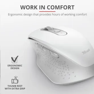 Mouse fără fir TRUST Mouse fără fir reîncărcabil Ozaa - alb
