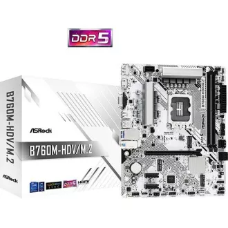 Placă de bază ASRock MB Sc LGA1700 B760M-HDV/M.2, Intel B760, 2xDDR5, 1xDP, 1xHDMI, 1xVGA, mATX Placă de bază ASRock MB Sc LGA1700 B760M-HDV/M.2, Intel B760, 2xDDR5, 1xDP, 1xHDMI, 1xVGA, mATX