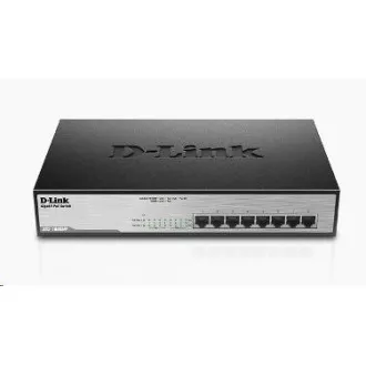 D-Link DGS-1008MP Comutator Gigabit PoE cu 8 porturi, 8x gigabit PoE RJ45, buget PoE 140W