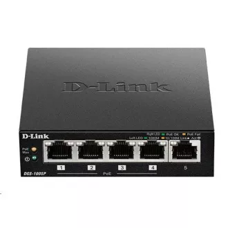 Comutator D-Link DGS-1005P 5 porturi Gigabit Desktop PoE , 4 porturi sunt PoE , buget PoE 60W