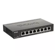 D-Link DGS-1100-08PV2 Comutator Gigabit Smart Managed PoE cu 8 porturi, buget PoE 64W, fără ventilator