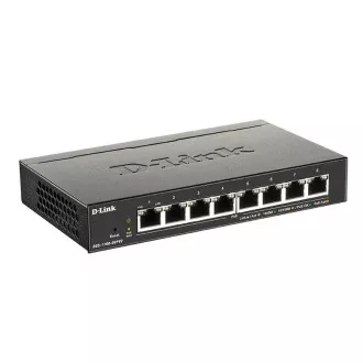 D-Link DGS-1100-08PV2 Comutator Gigabit Smart Managed PoE cu 8 porturi, buget PoE 64W, fără ventilator