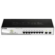 Comutator D-Link DGS-1210-10P 10 porturi Gigabit Smart  PoE, 8x GbE PoE , 2x SFP, PoE 65W, fără ventilator
