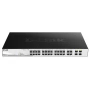 Comutator D-Link DGS-1210-28P 28-port Gigabit Smart  PoE Switch, 24x GbE PoE , 4x RJ45/SFP, PoE 193W
