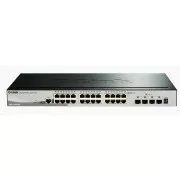 D-Link DGS-1510-28X Comutator gestionat inteligent stivuibil Gigabit cu 28 de porturi, 24x gigabit RJ45, 4x 10G SFP