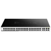 D-Link DGS-1210-52 Comutator Gigabit Smart  cu 52 de porturi, 48x GbE, 4x RJ45/SFP, fără ventilator
