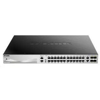 Comutator D-Link DGS-3130-30PS/E L3 Managed Gigabit PoE stivuibil, 24x PoE gigabit, 2x 10GBASE-T, 4x SFP , 370W PoE