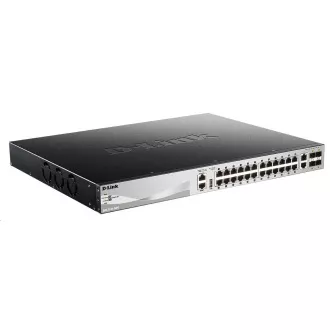 Comutator D-Link DGS-3130-30PS/E L3 Managed Gigabit PoE stivuibil, 24x PoE gigabit, 2x 10GBASE-T, 4x SFP , 370W PoE