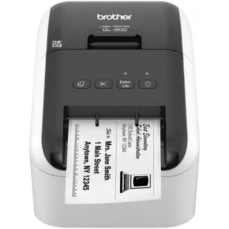 Imprimanta de etichete BROTHER QL-800 - 62mm, imprimare termica, USB, Profi. Imprimanta de etichete / dupa cumparare DK-22251 print red /
