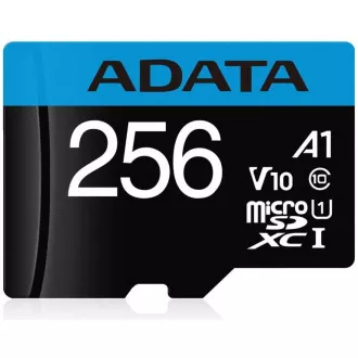 Card ADATA MicroSDHC 256GB UHS-I Clasa 10, Premier + adaptor Card ADATA MicroSDHC 256GB UHS-I Clasa 10, Premier + adaptor