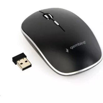 Mouse GEMBIRD MUSW-4B-01, negru, wireless, nano receptor USB