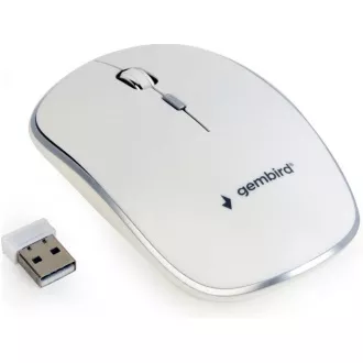 Mouse GEMBIRD MUSW-4B-01, alb, wireless, nano receptor USB