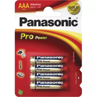 Baterii alcaline PANASONIC Pro Power LR03PPG / 4BP AAA 1.5V (Blister 4buc)
