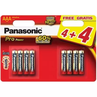 Baterii alcaline PANASONIC - Pro Power AAA 4 4F 1, 5V pachet de 8 buc.