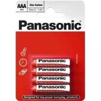 Baterii PANASONIC Zinc Carbon Red Zinc R03RZ / 4BP EU AAA 1.5V (Blister 4buc)