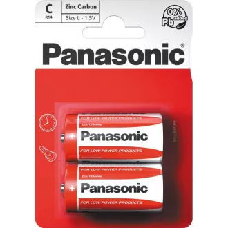 Baterii PANASONIC Zinc Carbon Red Zinc R14RZ / 2BP EU C 1.5V (Blister 2buc)