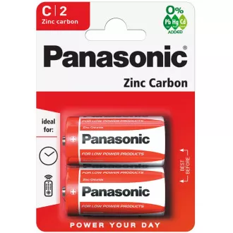 Baterii PANASONIC Zinc Carbon Red Zinc R14RZ / 2BP EU C 1.5V (Blister 2buc)