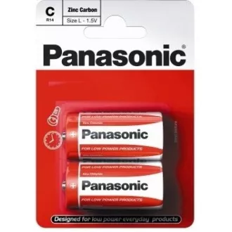 Baterii PANASONIC Zinc Carbon Red Zinc R14RZ / 2BP EU C 1.5V (Blister 2buc)