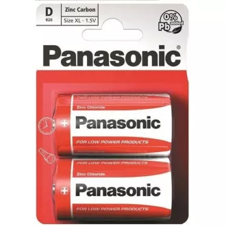 PANASONIC Baterii Zinc Carbon Red Zinc R20RZ / 2BP EU D 1.5V (Blister 2buc)