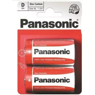 PANASONIC Baterii Zinc Carbon Red Zinc R20RZ / 2BP EU D 1.5V (Blister 2buc)